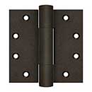 Deltana [DSB45RM10BD] Solid Brass Door Royal Butt Hinge - Heavy Duty - Button Tip - Square Corner - Bronze Dark Finish - Pair - 4 1/2" H x 4 1/2" W