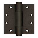 Deltana [DSB45RM10BD] Solid Brass Door Royal Butt Hinge - Heavy Duty - Plain Bearing - Button Tip - Square Corner - Bronze Dark Finish - Pair - 4 1/2&quot; H x 4 1/2&quot; W