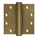 Deltana [DSB45RM10BM] Solid Brass Door Royal Butt Hinge - Heavy Duty - Button Tip - Square Corner - Bronze Medium Finish - Pair - 4 1/2" H x 4 1/2" W
