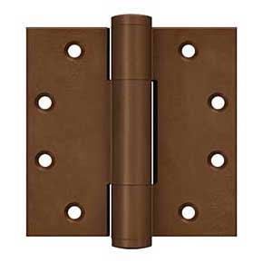 Deltana [DSB45RM10BR] Solid Brass Door Royal Butt Hinge - Heavy Duty - Button Tip - Square Corner - Bronze Rust Finish - Pair - 4 1/2" H x 4 1/2" W