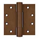 Deltana [DSB45RM10BR] Solid Brass Door Royal Butt Hinge - Heavy Duty - Button Tip - Square Corner - Bronze Rust Finish - Pair - 4 1/2&quot; H x 4 1/2&quot; W