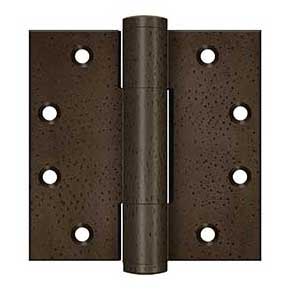 Deltana [DSB45RM10WD] Solid Brass Door Royal Butt Hinge - Heavy Duty - Button Tip - Square Corner - Weathered Dark Finish - Pair - 4 1/2" H x 4 1/2" W