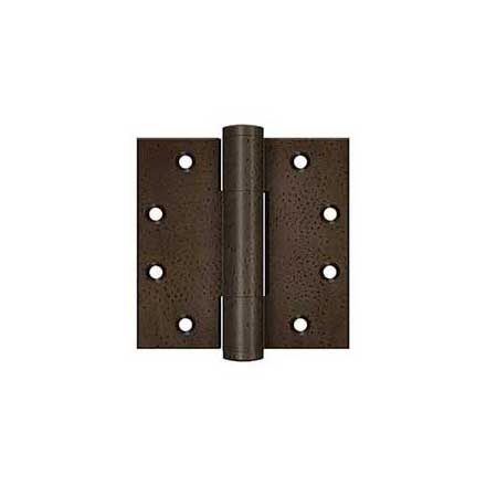 Deltana [DSB45RM10WD] Solid Brass Door Royal Butt Hinge - Heavy Duty - Button Tip - Square Corner - Weathered Dark Finish - Pair - 4 1/2&quot; H x 4 1/2&quot; W