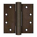 Deltana [DSB45RM10WD] Solid Brass Door Royal Butt Hinge - Heavy Duty - Button Tip - Square Corner - Weathered Dark Finish - Pair - 4 1/2&quot; H x 4 1/2&quot; W