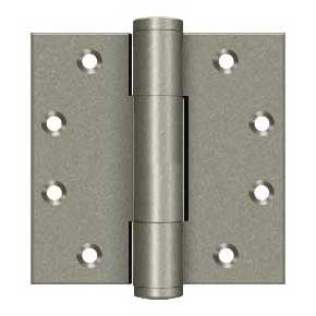 Deltana [DSB45RM10WL] Solid Brass Door Royal Butt Hinge - Heavy Duty - Button Tip - Square Corner - Weathered Light Finish - Pair - 4 1/2" H x 4 1/2" W