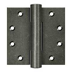 Deltana [DSB45RM10WM] Solid Brass Door Royal Butt Hinge - Heavy Duty - Button Tip - Square Corner - Weathered Medium Finish - Pair - 4 1/2&quot; H x 4 1/2&quot; W
