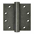 Deltana [DSB45RM10WM] Solid Brass Door Royal Butt Hinge - Heavy Duty - Button Tip - Square Corner - Weathered Medium Finish - Pair - 4 1/2&quot; H x 4 1/2&quot; W