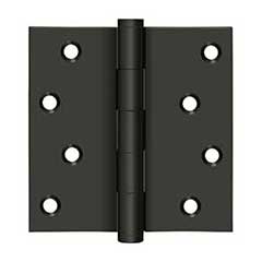 Deltana [DSB410B-RZ] Solid Brass Door Butt Hinge - Button Tip - Square Corner - Zig-Zag - Residential - Oil Rubbed Bronze Finish - Pair - 4&quot; H x 4&quot; W