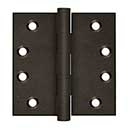 Deltana [DSB410BD] Solid Brass Door Butt Hinge - Button Tip - Square Corner - Bronze Dark Finish - Pair - 4" H x 4" W