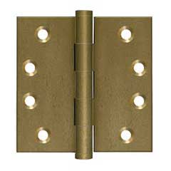 Deltana [DSB410BM] Solid Brass Door Butt Hinge - Button Tip - Square Corner - Bronze Medium Finish - Pair - 4&quot; H x 4&quot; W