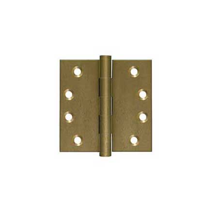 Deltana [DSB410BM] Solid Brass Door Butt Hinge - Button Tip - Square Corner - Bronze Medium Finish - Pair - 4&quot; H x 4&quot; W