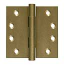 Deltana [DSB410BM] Solid Brass Door Butt Hinge - Button Tip - Square Corner - Bronze Medium Finish - Pair - 4&quot; H x 4&quot; W