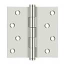 Deltana [DSB414-RZ] Solid Brass Door Butt Hinge - Button Tip - Square Corner - Zig-Zag - Residential - Polished Nickel Finish - Pair - 4" H x 4" W