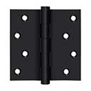 Deltana [DSB419-RZ] Solid Brass Door Butt Hinge - Button Tip - Square Corner - Zig-Zag - Residential - Paint Black Finish - Pair - 4" H x 4" W