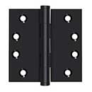 Deltana [DSB419] Solid Brass Door Butt Hinge - Button Tip - Square Corner - Paint Black Finish - Pair - 4&quot; H x 4&quot; W