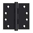 Deltana [DSB419] Solid Brass Door Butt Hinge - Button Tip - Square Corner - Paint Black Finish - Pair - 4&quot; H x 4&quot; W