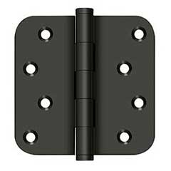 Deltana [DSB4R510B-RZ] Solid Brass Door Butt Hinge - Residential - Button Tip - 5/8&quot; Radius Corner - Zig-Zag - Oil Rubbed Bronze Finish - Pair - 4&quot; H x 4&quot; W