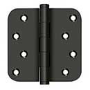 Deltana [DSB4R510B-RZ] Solid Brass Door Butt Hinge - Residential - Button Tip - 5/8" Radius Corner - Zig-Zag - Oil Rubbed Bronze Finish - Pair - 4" H x 4" W