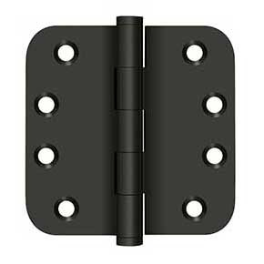Deltana [DSB4R510B] Solid Brass Door Butt Hinge - Button Tip - 5/8" Radius Corner - Oil Rubbed Bronze Finish - Pair - 4" H x 4" W