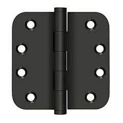 Deltana [DSB4R510B] Solid Brass Door Butt Hinge - Button Tip - 5/8&quot; Radius Corner - Oil Rubbed Bronze Finish - Pair - 4&quot; H x 4&quot; W