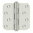 Deltana [DSB4R514-RZ] Solid Brass Door Butt Hinge - Residential - Button Tip - 5/8" Radius Corner - Zig-Zag - Polished Nickel Finish - Pair - 4" H x 4" W