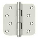 Deltana [DSB4R514-RZ] Solid Brass Door Butt Hinge - Residential - Button Tip - 5/8" Radius Corner - Zig-Zag - Polished Nickel Finish - Pair - 4" H x 4" W