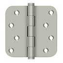 Deltana [DSB4R515-RZ] Solid Brass Door Butt Hinge - Residential - Button Tip - 5/8&quot; Radius Corner - Zig-Zag - Brushed Nickel Finish - Pair - 4&quot; H x 4&quot; W