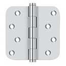 Deltana [DSB4R526-RZ] Solid Brass Door Butt Hinge - Residential - Button Tip - 5/8&quot; Radius Corner - Zig-Zag - Polished Chrome Finish - Pair - 4&quot; H x 4&quot; W