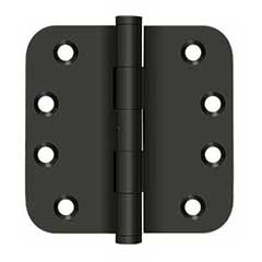 Deltana [DSB4R5N10B] Solid Brass Door Butt Hinge - Button Tip - Non-Removable Pin - 5/8&quot; Radius Corner - Oil Rubbed Bronze Finish - Pair - 4&quot; H x 4&quot; W