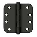 Deltana [DSB4R5N10B] Solid Brass Door Butt Hinge - Button Tip - Non-Removable Pin - 5/8" Radius Corner - Oil Rubbed Bronze Finish - Pair - 4" H x 4" W