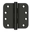 Deltana [DSB4R5N10B] Solid Brass Door Butt Hinge - Button Tip - Non-Removable Pin - 5/8&quot; Radius Corner - Oil Rubbed Bronze Finish - Pair - 4&quot; H x 4&quot; W