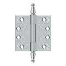 Deltana [DSBP44U26] Solid Brass Door Butt Hinge - Ornate - Square Corner - Polished Chrome Finish - Pair - 4&quot; H x 4&quot; W