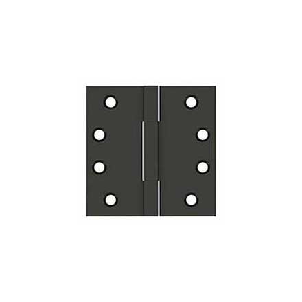 Deltana [DSBS410B] Solid Brass Door Butt Hinge - Square Barrel - Square Corner - Oil Rubbed Bronze Finish - Pair - 4&quot; H x 4&quot; W