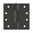 Deltana [DSBS410B] Solid Brass Door Butt Hinge - Square Barrel - Square Corner - Oil Rubbed Bronze Finish - Pair - 4&quot; H x 4&quot; W