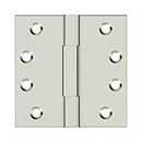 Deltana [DSBS414] Solid Brass Door Butt Hinge - Square Barrel - Square Corner - Polished Nickel Finish - Pair - 4&quot; H x 4&quot; W