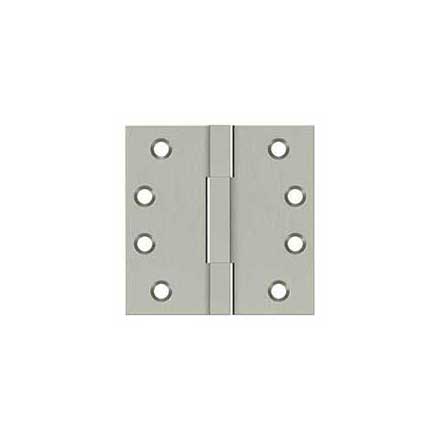 Deltana [DSBS415] Solid Brass Door Butt Hinge - Square Barrel - Square Corner - Brushed Nickel Finish - Pair - 4&quot; H x 4&quot; W