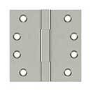 Deltana [DSBS415] Solid Brass Door Butt Hinge - Square Barrel - Square Corner - Brushed Nickel Finish - Pair - 4&quot; H x 4&quot; W