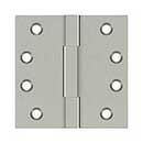 Deltana [DSBS415] Solid Brass Door Butt Hinge - Square Barrel - Square Corner - Brushed Nickel Finish - Pair - 4&quot; H x 4&quot; W