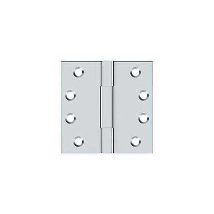 Deltana [DSBS426] Solid Brass Door Butt Hinge - Square Barrel - Square Corner - Polished Chrome Finish - Pair - 4&quot; H x 4&quot; W