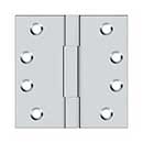 Deltana [DSBS426] Solid Brass Door Butt Hinge - Square Barrel - Square Corner - Polished Chrome Finish - Pair - 4&quot; H x 4&quot; W