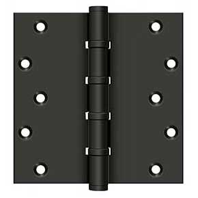 Deltana [DSB66BB10B] Solid Brass Door Butt Hinge - Ball Bearing - Button Tip - Square Corner - Oil Rubbed Bronze Finish - Pair - 6" H x 6" W