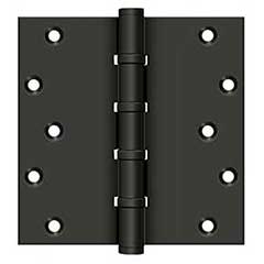 Deltana [DSB66BB10B] Solid Brass Door Butt Hinge - Ball Bearing - Button Tip - Square Corner - Oil Rubbed Bronze Finish - Pair - 6&quot; H x 6&quot; W