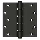 Deltana [DSB66BB10B] Solid Brass Door Butt Hinge - Ball Bearing - Button Tip - Square Corner - Oil Rubbed Bronze Finish - Pair - 6&quot; H x 6&quot; W