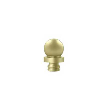 Deltana [DSBT3-UNL] Solid Brass Door Butt Hinge Finial - Ball - Polished Brass (Unlacquered) Finish - 1/2&quot; Dia.