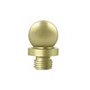 Deltana [DSBT3-UNL] Solid Brass Door Butt Hinge Finial - Ball - Polished Brass (Unlacquered) Finish - 1/2&quot; Dia.