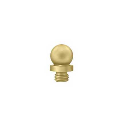 Deltana [DSBT4] Solid Brass Door Butt Hinge Finial - Ball - Brushed Brass Finish - 1/2" Dia.