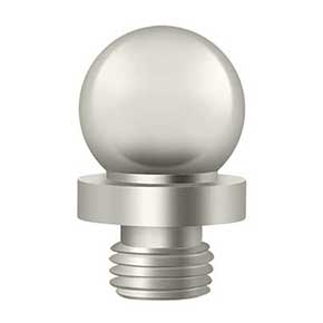 Deltana [DSBT3-14] Solid Brass Door Butt Hinge Finial - Ball - Polished Nickel Finish - 7/16" Dia.