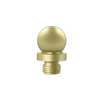 Deltana [DSBT3-3UNL] Solid Brass Door Butt Hinge Finial - Ball - Polished Brass (Unlacquered) Finish - 7/16" Dia.
