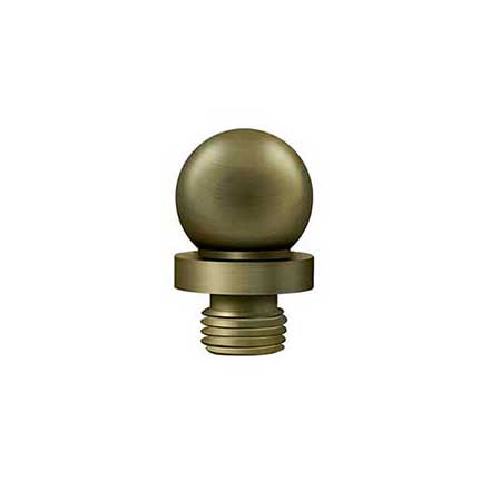 Deltana [DSBT3-5] Solid Brass Door Butt Hinge Finial - Ball - Antique Brass Finish - 7/16&quot; Dia.