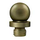 Deltana [DSBT3-5] Solid Brass Door Butt Hinge Finial - Ball - Antique Brass Finish - 7/16" Dia.